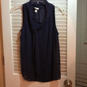 A New Day sheer, navy tank top